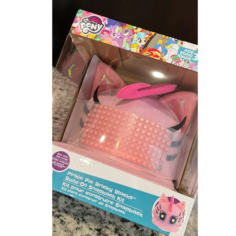 My Little Pony Pinkie Pie Bricky Blocks Build-On Snapback‎ Kit DIY Hat Pink New